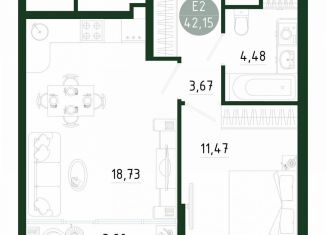 Продажа 1-комнатной квартиры, 42.2 м2, Тула, Привокзальный территориальный округ, улица Генерала Маргелова, 9В