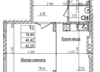 Продажа однокомнатной квартиры, 42.2 м2, Новосибирск, улица Дуси Ковальчук, 242, Заельцовский район