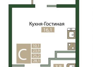 Продаю квартиру студию, 28.1 м2, Симферополь, Киевский район, улица Никанорова, 1