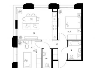 Продаю 2-ком. квартиру, 50.8 м2, Татарстан