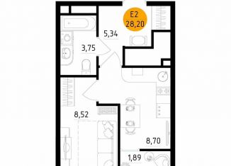 Продажа 1-ком. квартиры, 28.2 м2, Самара, Октябрьский район, Московское шоссе, 4