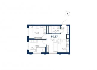 Продается 2-комнатная квартира, 50.6 м2, Екатеринбург, Чкаловский район