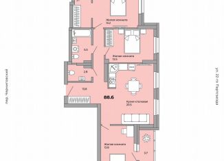 Продажа 3-комнатной квартиры, 88.6 м2, Екатеринбург, метро Проспект Космонавтов, Черниговский переулок, 20