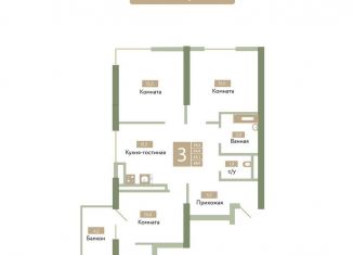 Продам 3-комнатную квартиру, 68 м2, посёлок городского типа Молодёжное