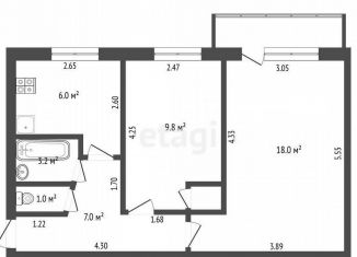 Продажа 2-ком. квартиры, 44.6 м2, Балашов, проспект Космонавтов, 5