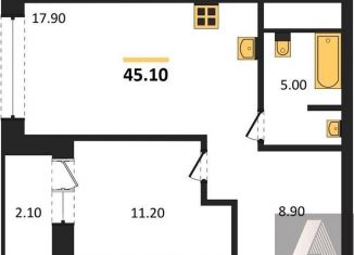 Продам однокомнатную квартиру, 45.1 м2, Новосибирск, метро Сибирская