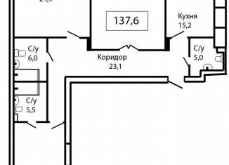 Продается 4-ком. квартира, 137.6 м2, деревня Сосенки, Ясеневая улица, 3к1, ЖК Дубровка