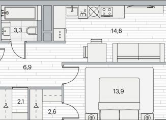 1-ком. квартира на продажу, 44.1 м2, Москва, Береговой проезд, 2, ЖК Береговой-2