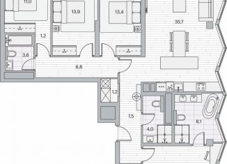 Продается 4-ком. квартира, 124.6 м2, Москва, Береговой проезд, 2, ЖК Береговой-2