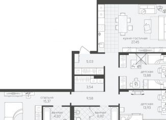 Продам 3-ком. квартиру, 99.9 м2, Тюмень