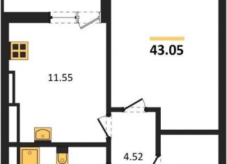 Продажа 1-ком. квартиры, 43.1 м2, Светлогорск