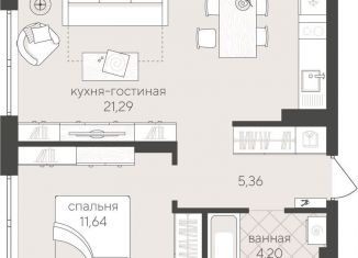 Продажа 1-комнатной квартиры, 42.5 м2, Тюмень