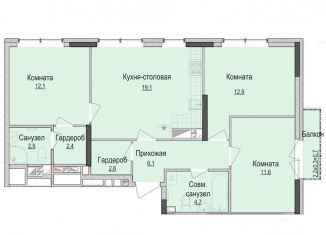Продажа 3-комнатной квартиры, 74.4 м2, Ижевск, жилой район Культбаза