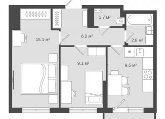 Продажа 2-ком. квартиры, 47.5 м2, Ижевск, Воткинское шоссе, 83, ЖК Друзья