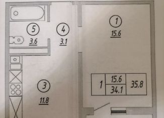 Продаю 1-ком. квартиру, 35.8 м2, Оренбург, улица Автомобилистов, ЖК Геометрия