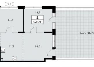 4-комнатная квартира на продажу, 92 м2, поселение Сосенское, жилой комплекс Прокшино, 8к6, ЖК Прокшино