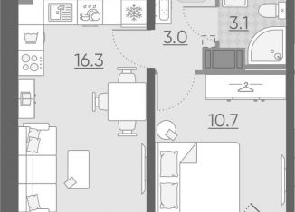 Продажа 2-комнатной квартиры, 34 м2, Санкт-Петербург, Выборгское шоссе, 1, метро Озерки