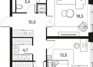 Продается трехкомнатная квартира, 91.9 м2, Москва, Полковая улица, 1с22, станция Савёловская