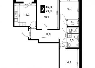 Продается трехкомнатная квартира, 77.8 м2, Москва, проезд Воскресенские Ворота, метро Охотный Ряд