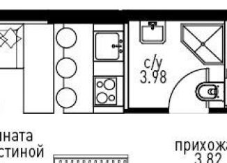 Продается квартира студия, 22.4 м2, Москва, район Раменки, Мичуринский проспект, вл45