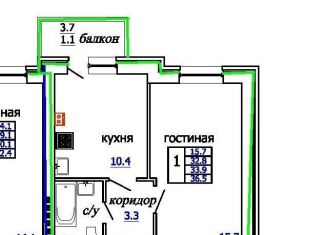 Продам однокомнатную квартиру, 36.5 м2, Невинномысск