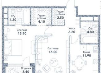 2-комнатная квартира на продажу, 66.9 м2, Москва, метро Алексеевская, 3-я Мытищинская улица, 16с53