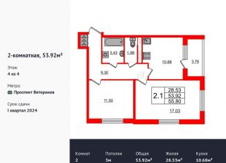 Продается 2-комнатная квартира, 53.9 м2, Санкт-Петербург, Центральный район, Дворцовая площадь
