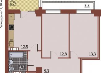 Продается 2-ком. квартира, 56.9 м2, Волгоград, Бакинская улица, 6, Центральный район