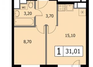 Продажа 1-комнатной квартиры, 31 м2, сельский посёлок Новинки