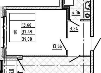 Двухкомнатная квартира на продажу, 39 м2, Санкт-Петербург, проспект Маршала Блюхера, 11к2, ЖК Пифагор