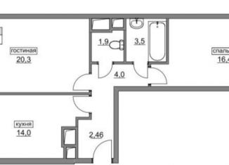 2-ком. квартира на продажу, 64 м2, поселение Московский, Родниковая улица, 30к1