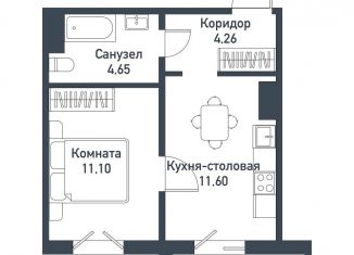 Однокомнатная квартира на продажу, 31.5 м2, Челябинская область