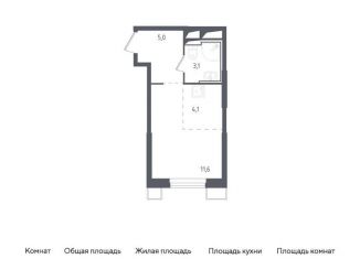 Квартира на продажу студия, 23.8 м2, деревня Раздоры, ЖК Спутник