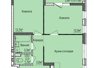 Продаю двухкомнатную квартиру, 54.8 м2, Ижевск, Индустриальный район