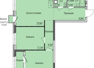 Продам двухкомнатную квартиру, 61.6 м2, Ижевск, ЖК Покровский