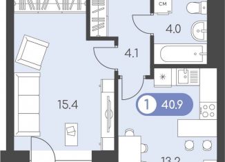 1-комнатная квартира на продажу, 40.9 м2, Удмуртия