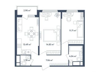 Продается трехкомнатная квартира, 54.4 м2, поселок Мещерино