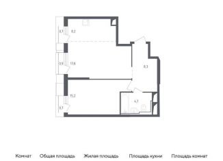 Продается двухкомнатная квартира, 56.5 м2, деревня Раздоры, ЖК Спутник