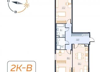 2-комнатная квартира на продажу, 90.5 м2, Екатеринбург, улица Декабристов, 20А, ЖК Архитектон