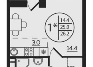 Продам квартиру студию, 26.2 м2, Ростов-на-Дону, ЖК Западная Резиденция, жилой комплекс Западная Резиденция, лит9