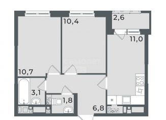 Продажа 2-комнатной квартиры, 46.4 м2, Ижевск, ЖК Друзья, Воткинское шоссе, 83