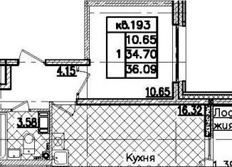 Продается 2-ком. квартира, 36 м2, Санкт-Петербург, Кантемировская улица, 25, Кантемировская улица