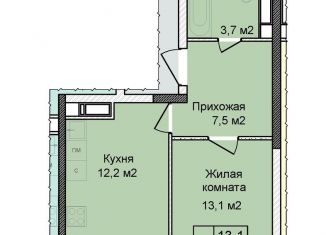 1-комнатная квартира на продажу, 37.3 м2, Нижний Новгород, жилой комплекс Цветы-2, 1, ЖК Цветы-2
