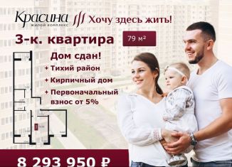 Продается 3-комнатная квартира, 79 м2, Новороссийск, ЖК Красина, жилой комплекс Красина, 53к4
