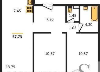 Продаю трехкомнатную квартиру, 57.7 м2, Новосибирск, улица Петухова, с1, ЖК Матрёшкин Двор