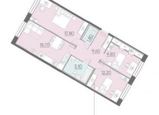3-комнатная квартира на продажу, 76.6 м2, Санкт-Петербург, набережная Чёрной речки, 5, набережная Чёрной речки