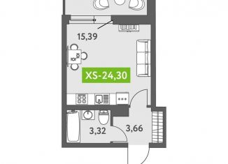 Продам квартиру студию, 25.1 м2, Санкт-Петербург, метро Приморская