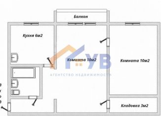 Продаю 2-комнатную квартиру, 42.6 м2, Кораблино, Школьная улица, 21