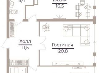 3-комнатная квартира на продажу, 121.5 м2, Москва, Херсонская улица, 43к5, метро Зюзино