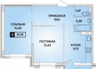 Продается двухкомнатная квартира, 52 м2, Краснодар, микрорайон Достояние, улица Григория Булгакова, 8к1